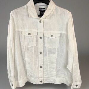 Jones New York White Linen Jacket